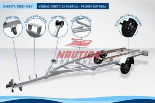 CARRETA RODOVIÁRIA P/ BARCO 4 A 6 METROS [0 KM]